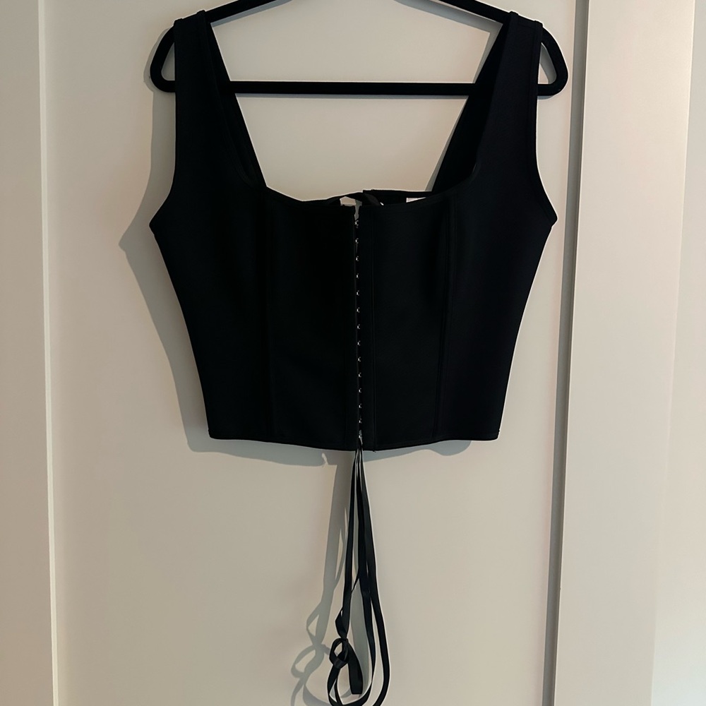 Elegant Black Corset Top - L